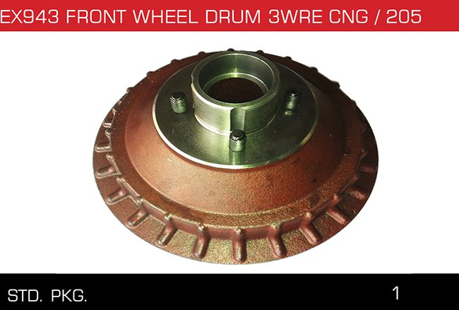 FRONT WHEEL DRUM 3WRE CNG 205